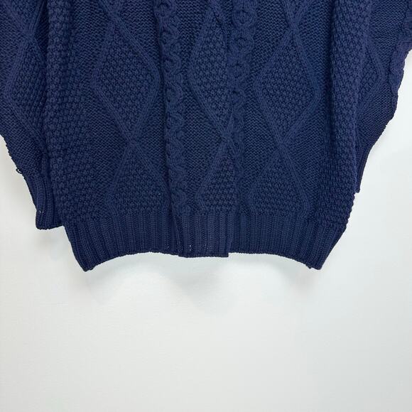 NWT Aran Crafts Aran Pattern Cardigan | Navy Blue | SZ L - Picture 6 of 10